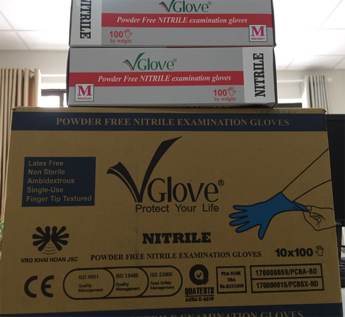 GĂNG TAY Y TẾ VGLOVE-NITRILE KHÔNG BỘT SIZE M